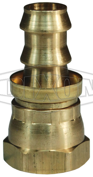 Female NPSM Swivel x Push-on Hose Barb Ball Seat